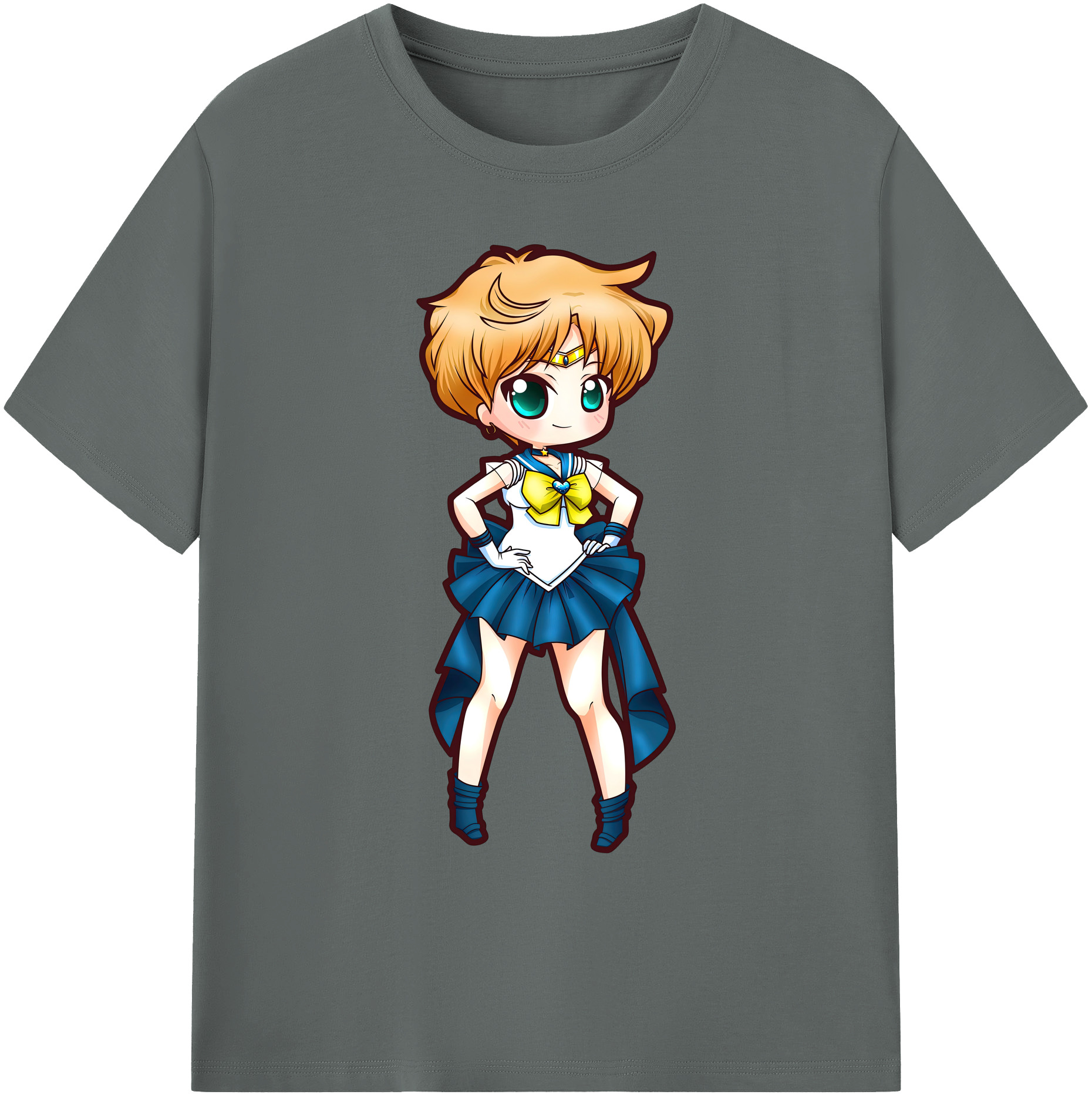 （画像用） 美少女戦士セーラームーン 天王はるか Sailor Moon Tenoh Haruka 綿100％ メンズ半袖Tシャツ｜肌触りやわらか＆通気性